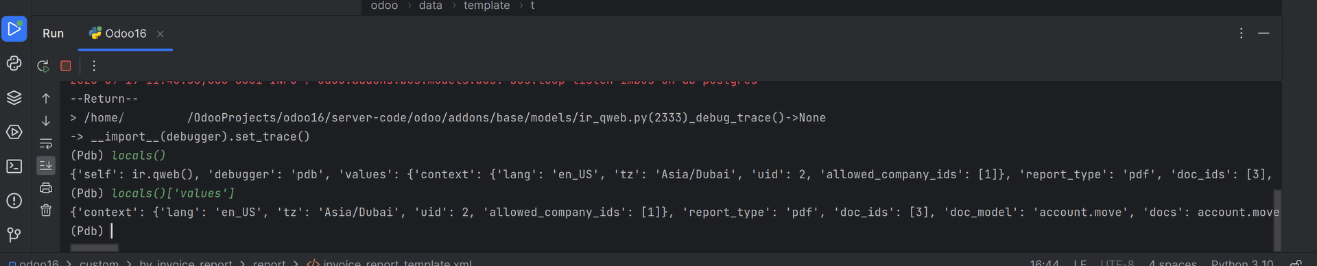 Debuging using IPDB